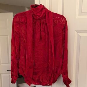 White House Black Market Scarlet Rose Blouse